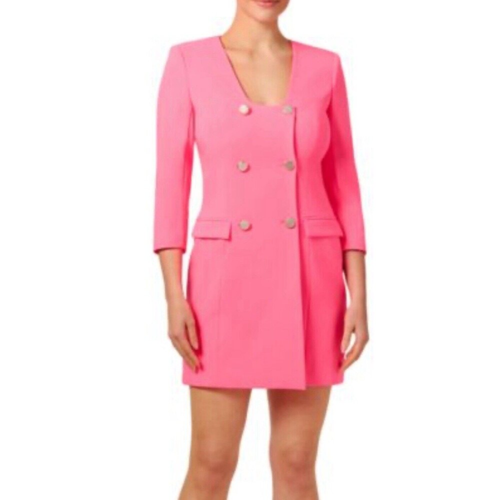 Liv Foster Pink Blazer Dress Double Breasted Contemporary Office Night Out  SZ 0